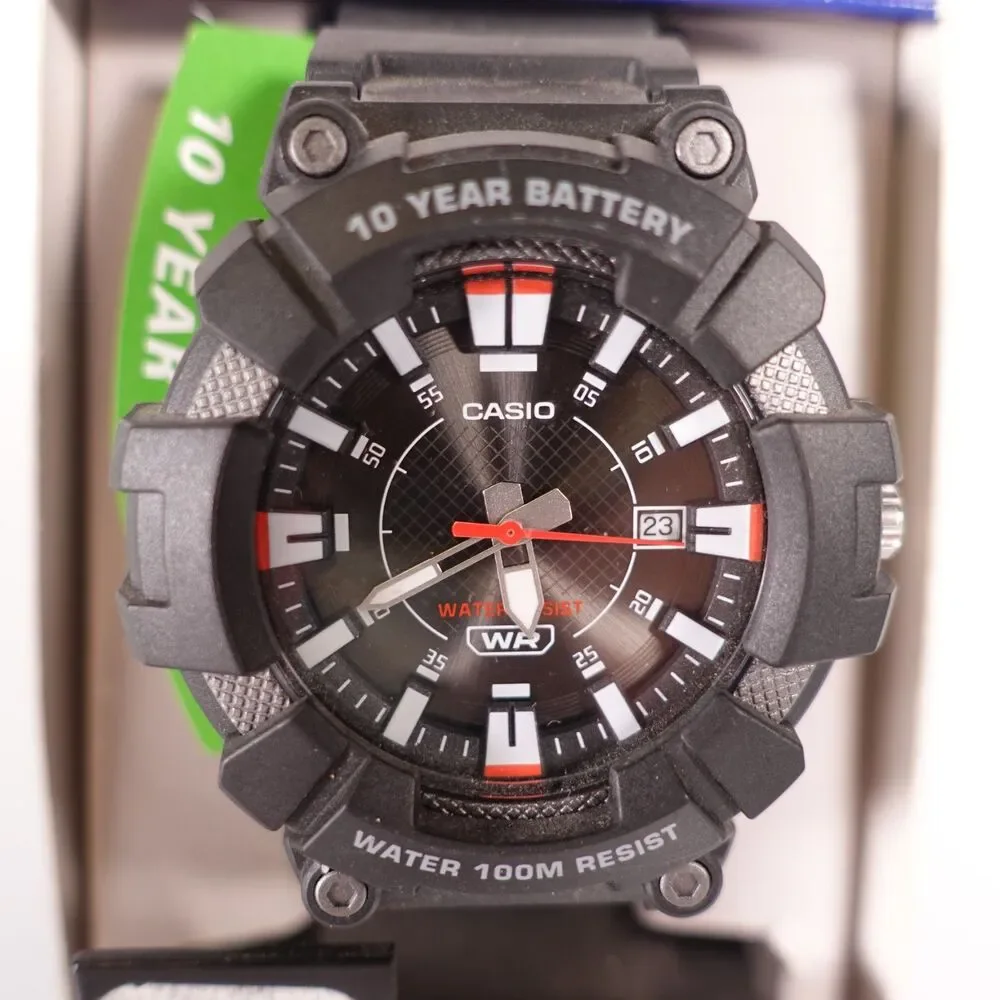 Casio MW610H-1AV Men's Black Resin Watch 100 Meter Resist 10 Year Battery Date